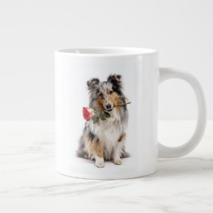 Blauer Merle Sheltie Liebe Jumbo-Tasse