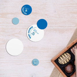 Blauer, minimalistischer Baby-Duschjunge Konfetti