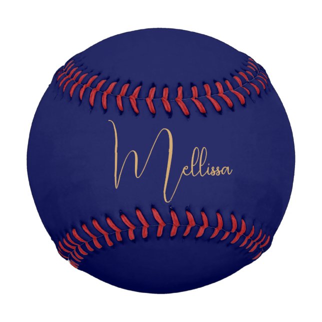 Blauer minimalistischer benutzerdefinierter Name  Baseball (Vorderseite)