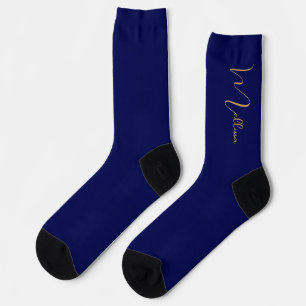 Blauer minimalistischer benutzerdefinierter Name Socken
