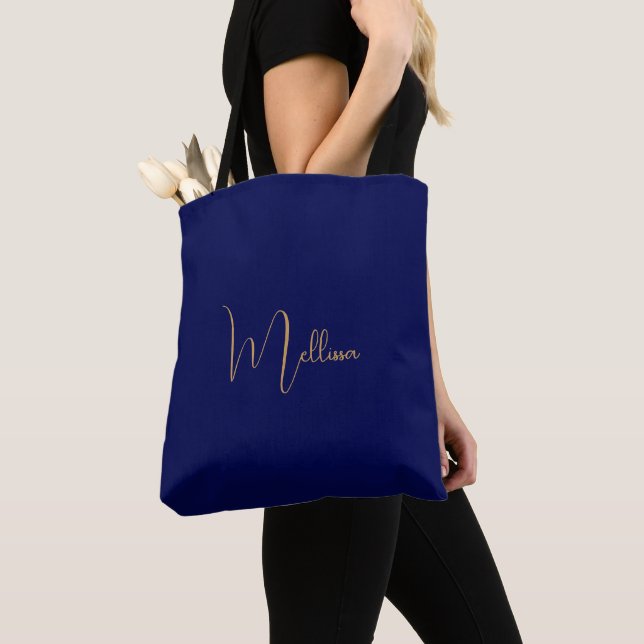 Blauer minimalistischer benutzerdefinierter Name  Tasche (Von Nahem)