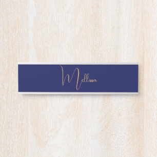 Blauer minimalistischer benutzerdefinierter Name Türschild