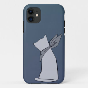 Blauer Minimalistischer Katze iPhone 5 Kasten 11 Hülle