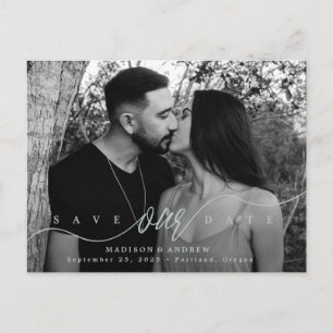 Blauer Mist Foto der Blühend Liebe Save the Date Ankündigungspostkarte