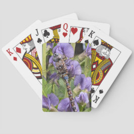 Blauer Mit Augen Darner Dragonfly auf der Blume Spielkarten