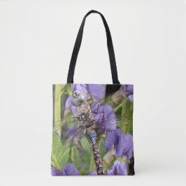 Blauer Mit Augen Darner Dragonfly auf der Blume Tasche