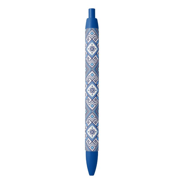 Blauer mit Tinte geschwärzter Stift mit (Vorderseite Vertikal)