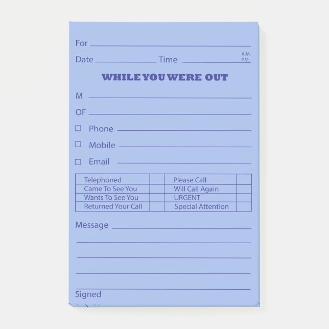 Blauer Mitteilungs-Posten ist es Post-it Klebezettel (Vorderseite)