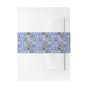 Blauer Mittelmeer - Tile und Zitrusfrüchte Einladungsbanderole