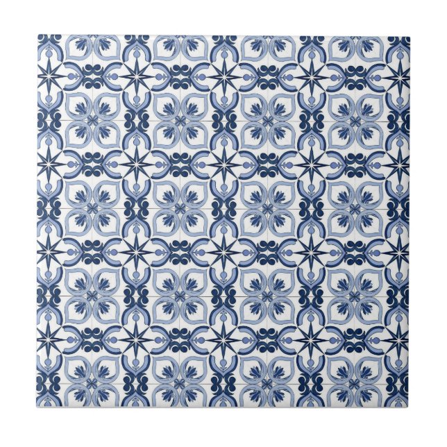 Blauer Mittelmeerraum Fliese (Vorderseite)