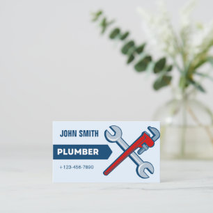 Blauer Moderner Klempner Visitenkarte