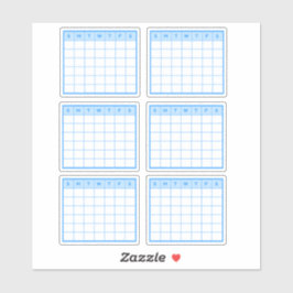 Blauer Monatskalender Aufkleber