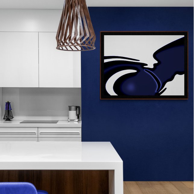 Blauer Mond: Abstrakt Blau und Weiß Leinwanddruck (Von Creator hochgeladen)