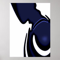 Blauer Mond: Abstrakt Blau und Weiß