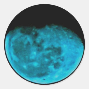 Blauer Mond-Aufkleber, rund Runder Aufkleber