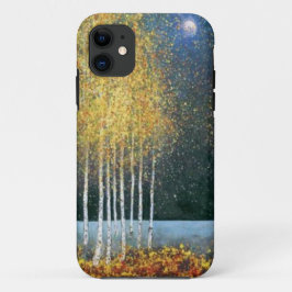 Blauer Mond-goldene Waldung Case-Mate iPhone Hülle