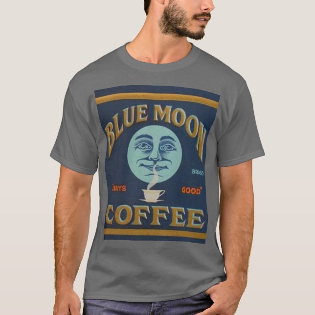 Blauer Mond-Kaffee T-Shirt (Vorderseite)