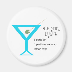 Blauer Mond-Martini-Magnet Magnet