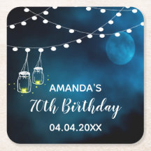 Blauer Mond mit hellen Fäden zum 70. Geburtstag