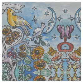 Blauer Mond-Natur Stoff