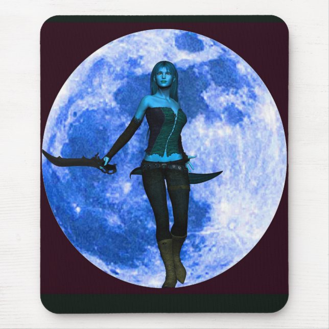 Blauer Mondkrieger Mousepad (Vorne)