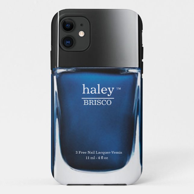 Blauer Monogramm-Nagellack-Flasche iPhone Kasten Case-Mate iPhone Hülle (Rückseite)