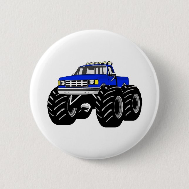 BLAUER MONSTER-LKW BUTTON (Vorderseite)