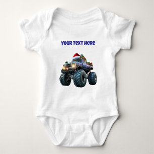 Blauer Monster-Truck-Babyaanzug editierbar Baby Strampler