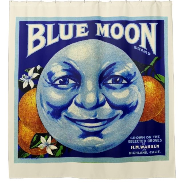 Blauer Moon Duschvorhang (Vorderseite)