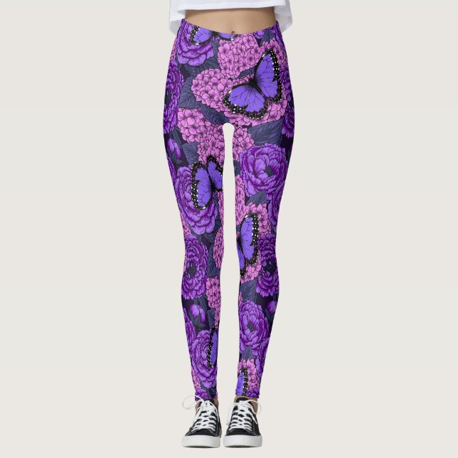 Blauer Morpho-Garten 2 Leggings (Vorderseite)