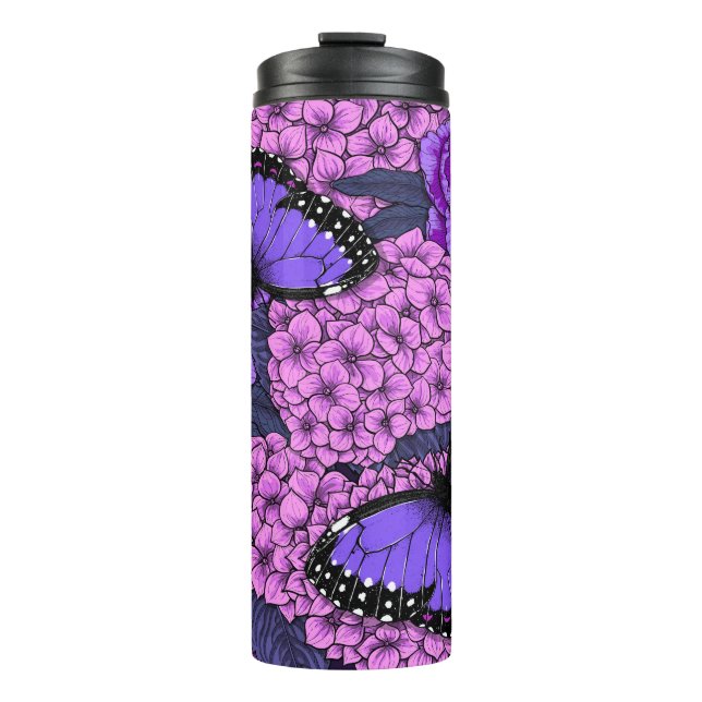 Blauer Morpho-Garten 2 Thermosbecher (Vorderseite)