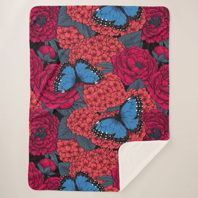 Blauer Morpho-Garten Sherpadecke (Vorderseite)