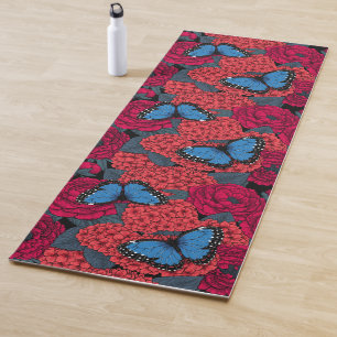 Blauer Morpho-Garten Yogamatte