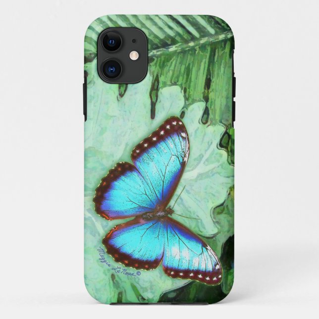 Blauer Morpho iPhone Kasten Case-Mate iPhone Hülle (Rückseite)