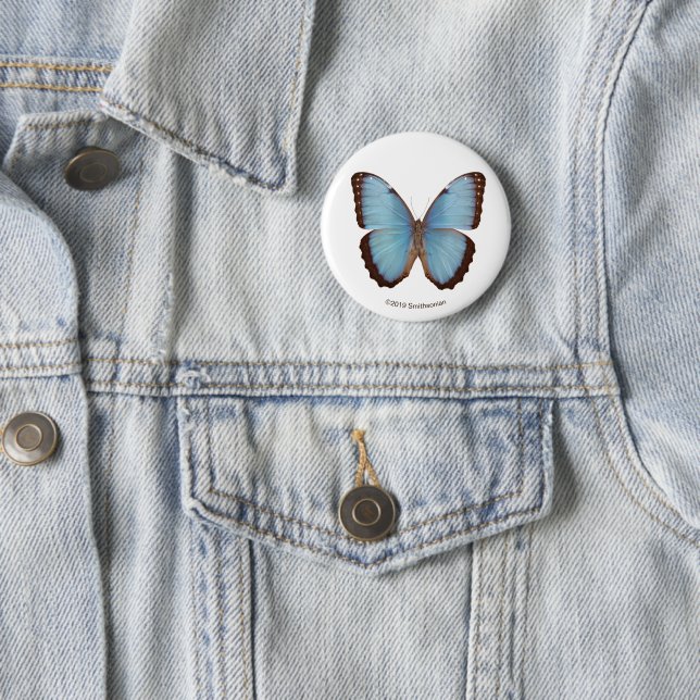 Blauer Morpho Schmetterling Button (Beispiel)