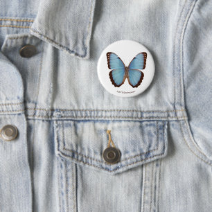 Blauer Morpho Schmetterling Button