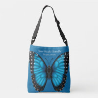 Blauer Morpho Schmetterling dorsal und ventral