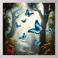 Blauer Morpho Schmetterling im Regenwald