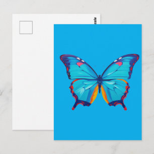 Blauer Morpho-Schmetterling Malerei (PERSONALISIER Postkarte