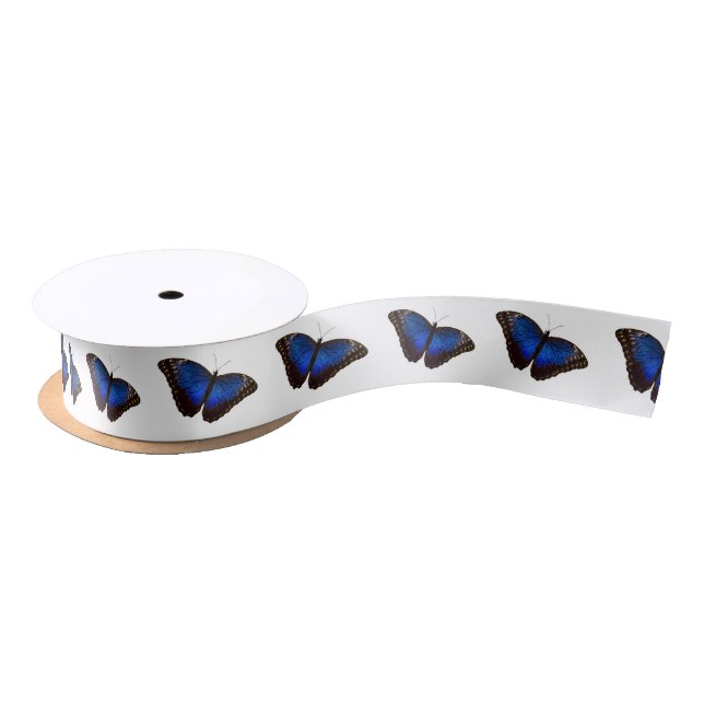 Blauer Morpho Schmetterling Satinband (Spule)