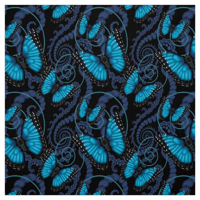 Blauer Morpho Schmetterling Stoff (Muster)
