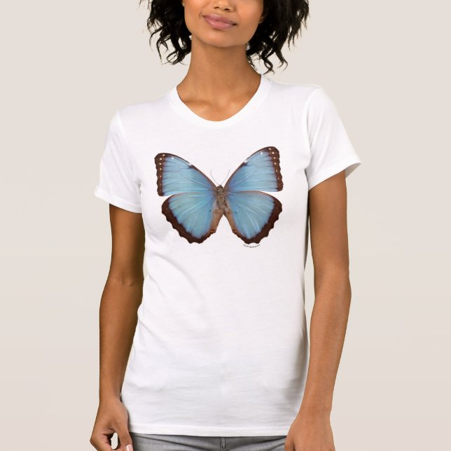 Blauer Morpho Schmetterling T-Shirt (Vorderseite)