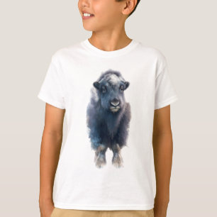 Blauer Moschusochsenkalb Arktis-Wildtier-Porträt K T-Shirt