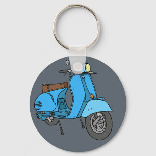 Blauer Motorroller (Vespa) Schlüsselanhänger