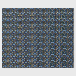 Blauer Motten- und Skeletthand-Geschenkpapier Geschenkpapier