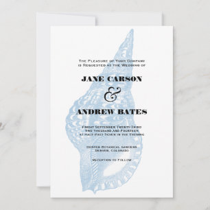 Blauer Muschel Einladung