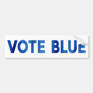 Blauer mutiger Aquarelltext der Abstimmung Autoaufkleber