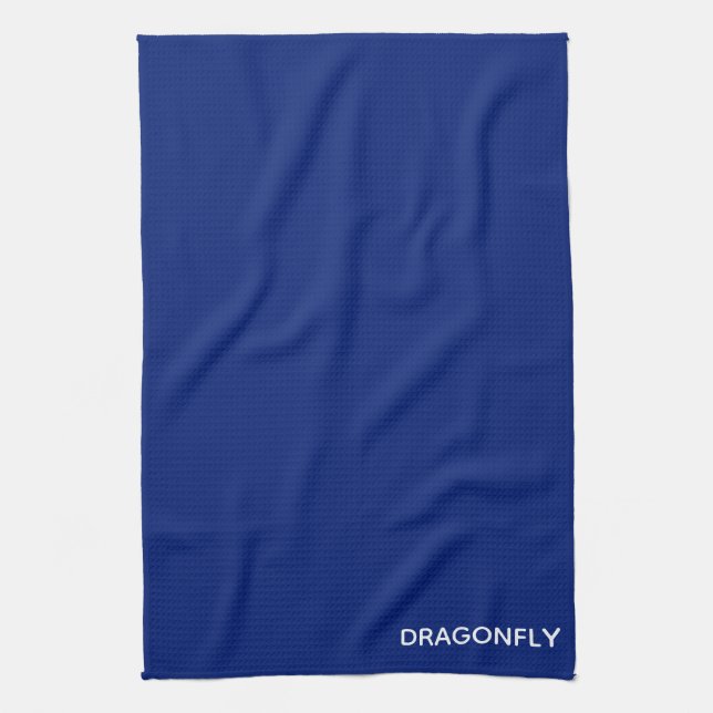 Blauer Name der Libelle Geschirrtuch (Vertikal)