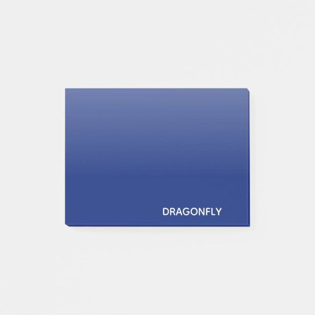 Blauer Name der Libelle Post-it Klebezettel (Vorderseite)