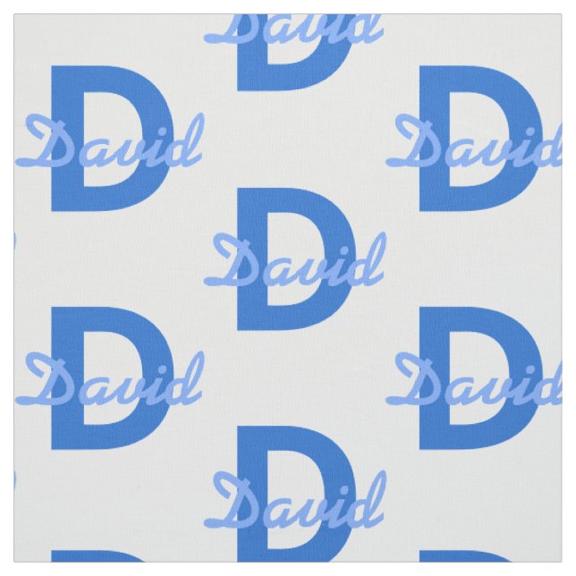 Blauer Name & Monogramm Stoff (Muster)